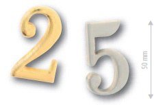 Číslice "3" výška 5 cm zlatá - Kliky, okenní a dveřní kování, panty Kování domovní a doplňky Číslice, písmena